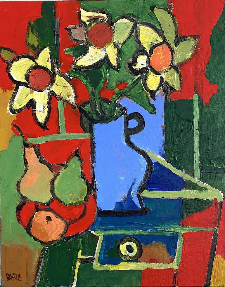 Original Contemporary Still Life Paintings by Mutlu Ertac