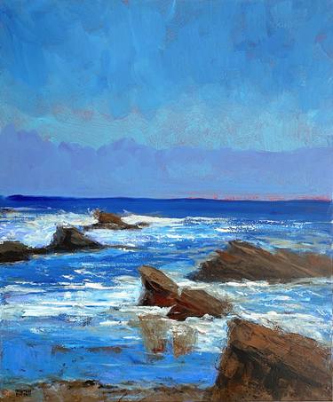Original Expressionism Seascape Painting by Mutlu Ertac