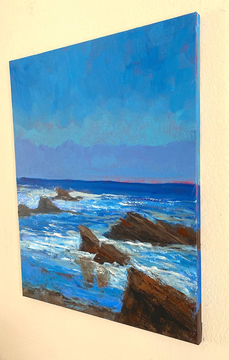 Original Expressionism Seascape Painting by Mutlu Ertac