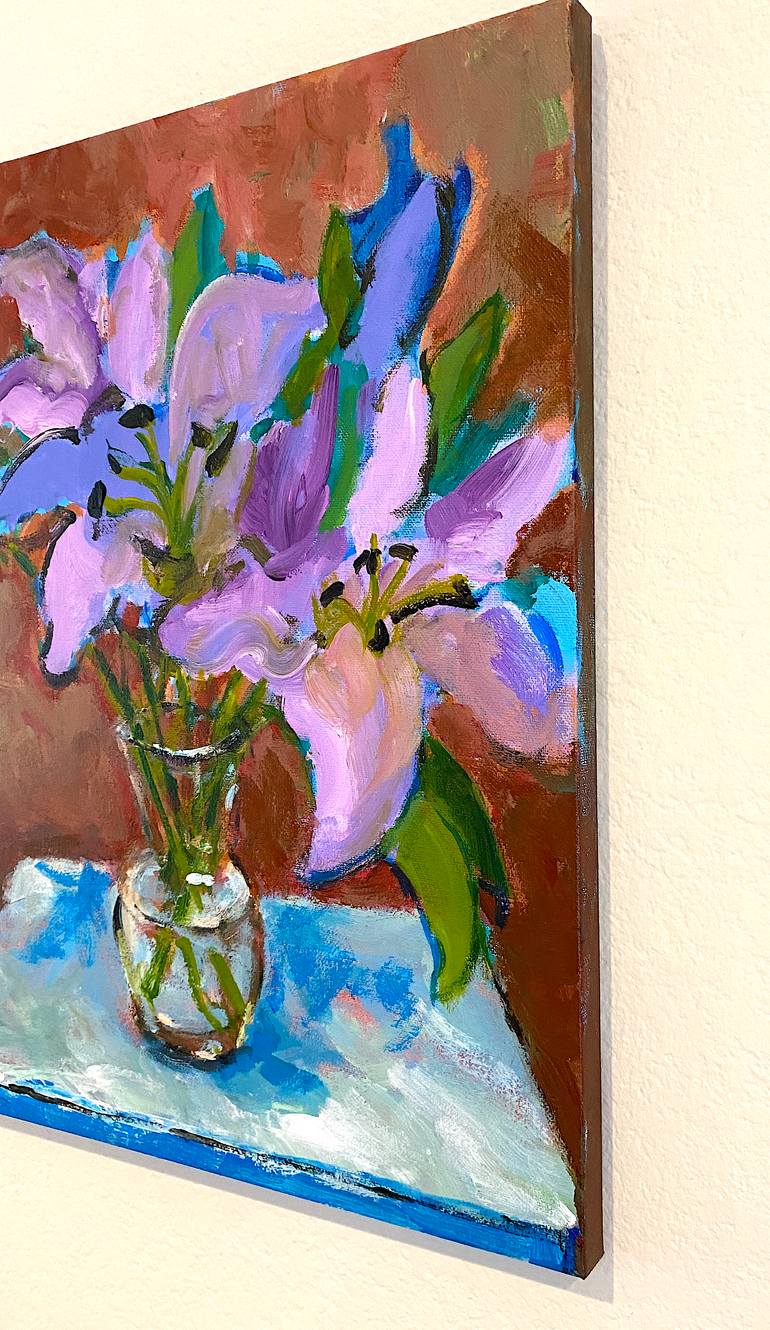 Original Expressionism Floral Painting by Mutlu Ertac