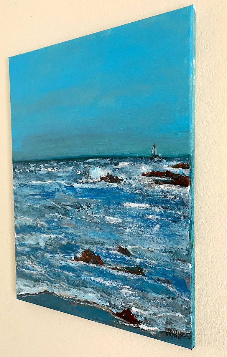 Original Contemporary Seascape Painting by Mutlu Ertac