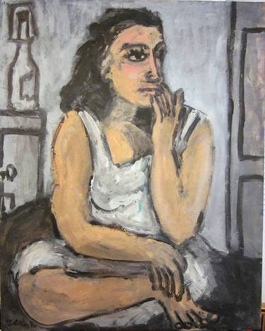 Frigtened Woman after Max Beckmann thumb