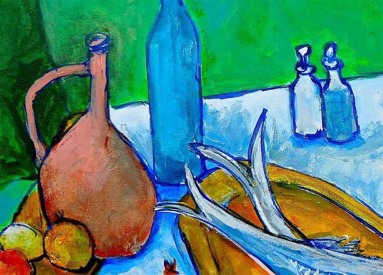 Original Expressionism Still Life Painting by Mutlu Ertac