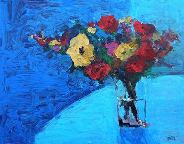 Original Expressionism Floral Paintings by Mutlu Ertac