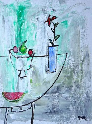 Original Expressionism Still Life Paintings by Mutlu Ertac