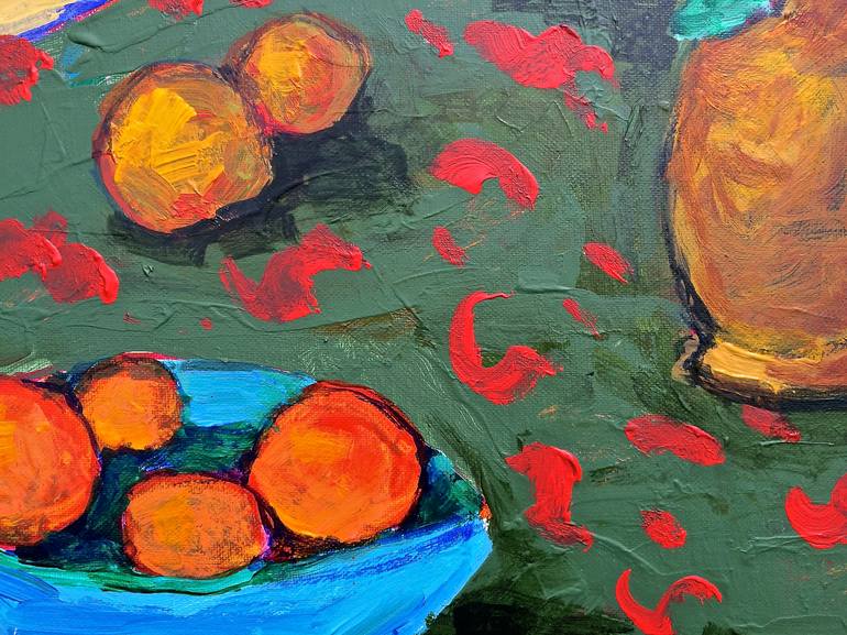 Original Expressionism Still Life Painting by Mutlu Ertac