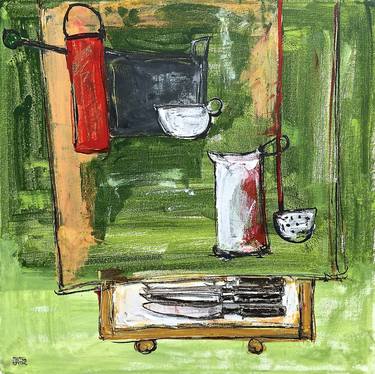 Original Abstract Expressionism Kitchen Paintings by Mutlu Ertac
