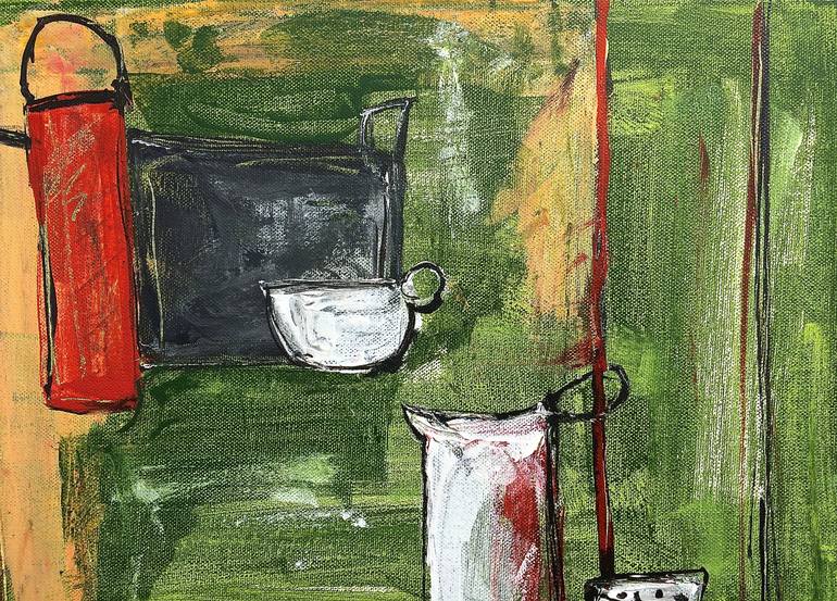 Original Abstract Expressionism Kitchen Painting by Mutlu Ertac