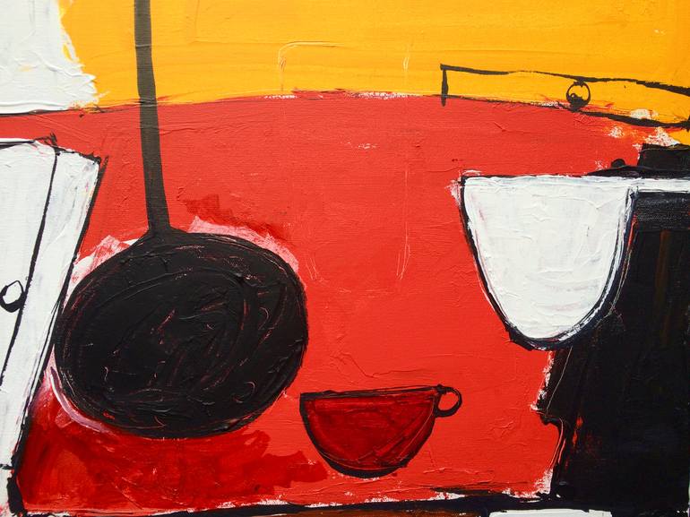 Original Abstract Kitchen Painting by Mutlu Ertac