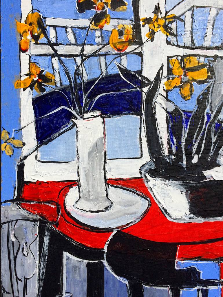 Original Expressionism Interiors Painting by Mutlu Ertac