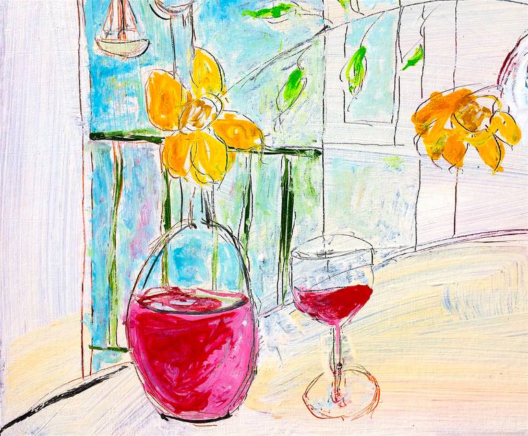 Original Expressionism Still Life Painting by Mutlu Ertac