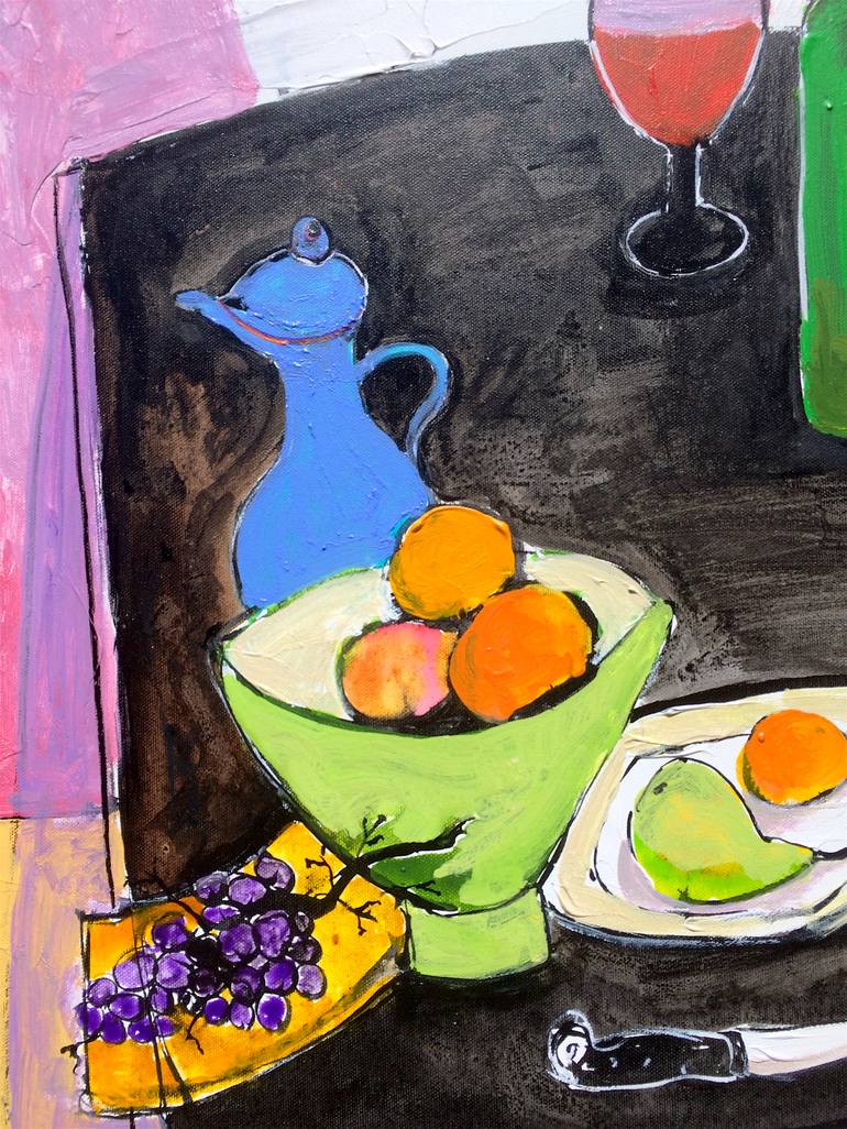 Original Expressionism Still Life Painting by Mutlu Ertac