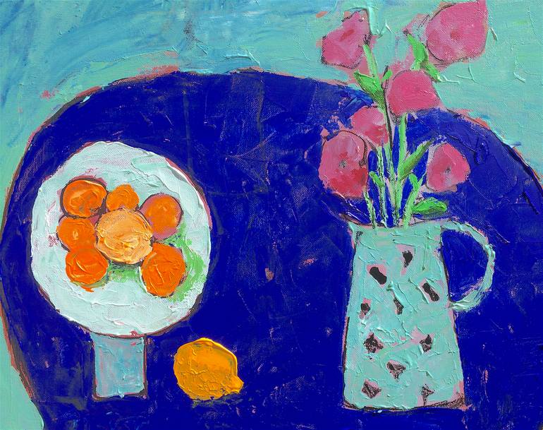 Original Expressionism Still Life Painting by Mutlu Ertac