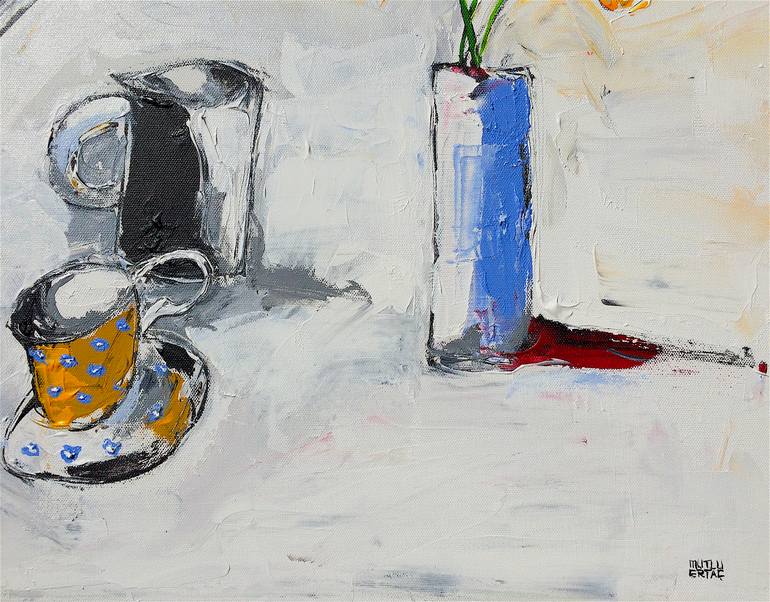 Original Expressionism Still Life Painting by Mutlu Ertac