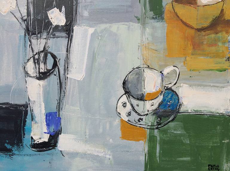 Original Expressionism Still Life Painting by Mutlu Ertac