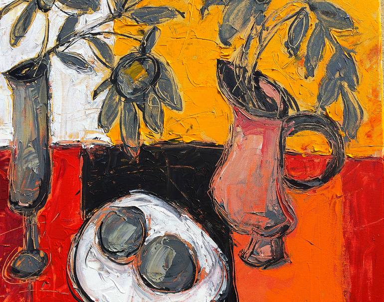 Original Expressionism Still Life Painting by Mutlu Ertac