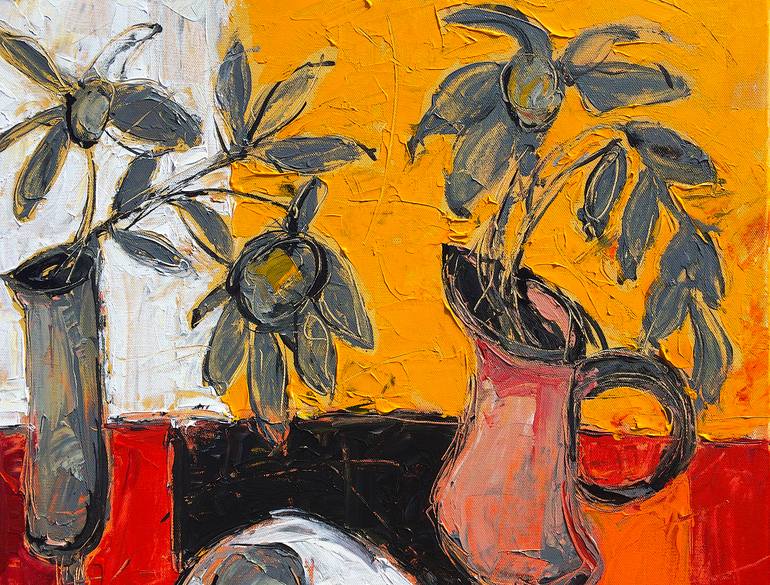 Original Expressionism Still Life Painting by Mutlu Ertac