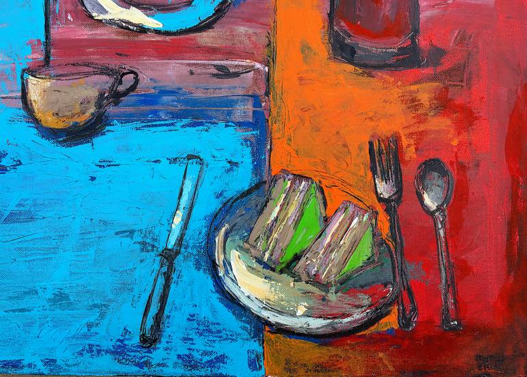 Original Expressionism Still Life Painting by Mutlu Ertac