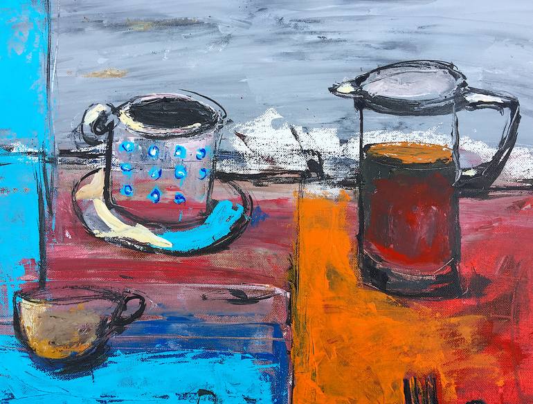 Original Expressionism Still Life Painting by Mutlu Ertac
