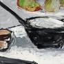 This painting is one of my recent paintings where everyday objects, becomes alive ,and composition takes over and the subject matter becomes less important than the feelings that are produced within the picture frame...
Inspired by Picasso, Cezanne, and more recent modern Painters...