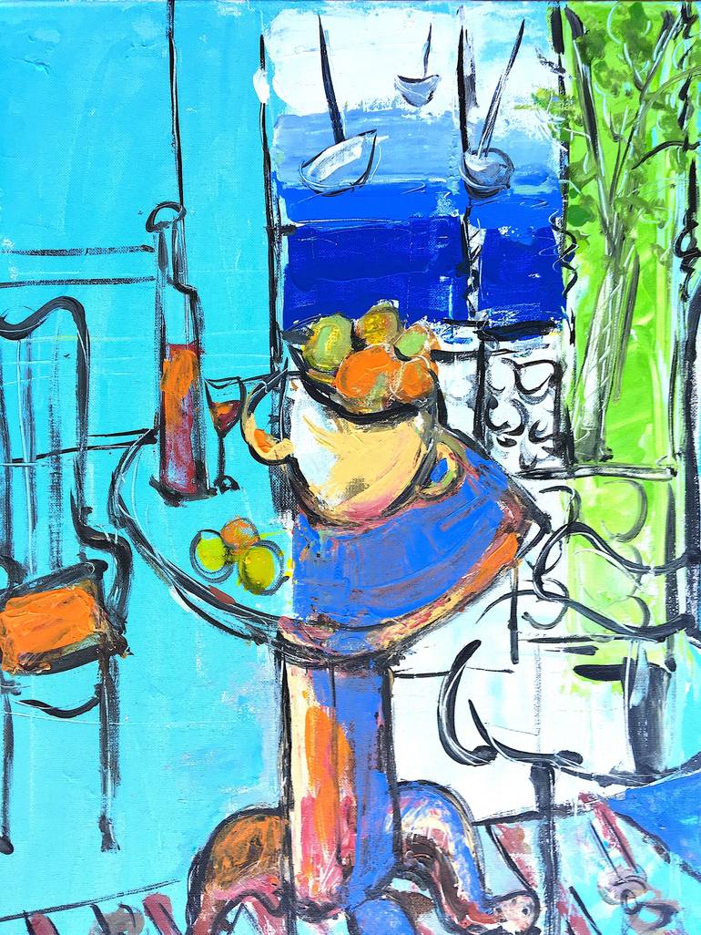 Original Impressionism Interiors Painting by Mutlu Ertac