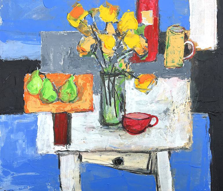 Original Expressionism Still Life Painting by Mutlu Ertac