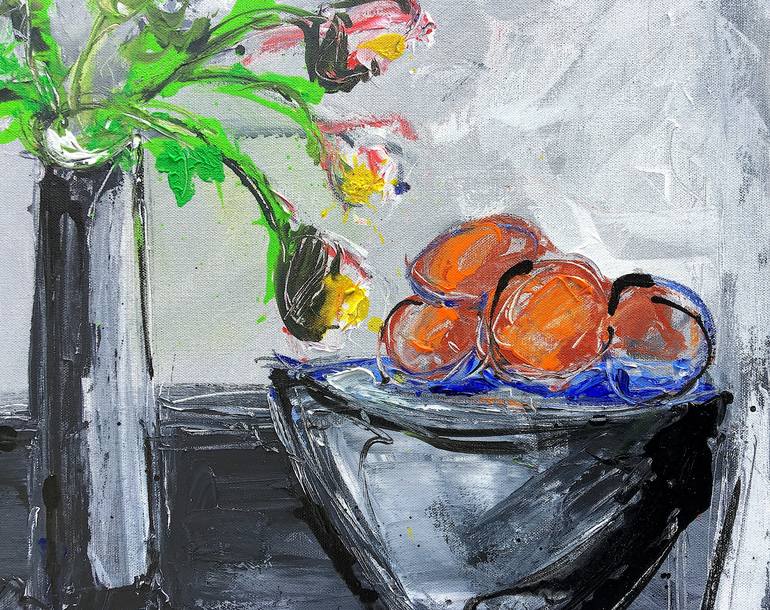 Original Expressionism Still Life Painting by Mutlu Ertac