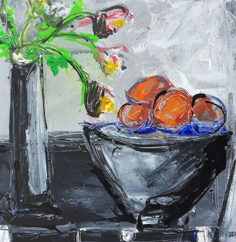 Original Expressionism Still Life Painting by Mutlu Ertac