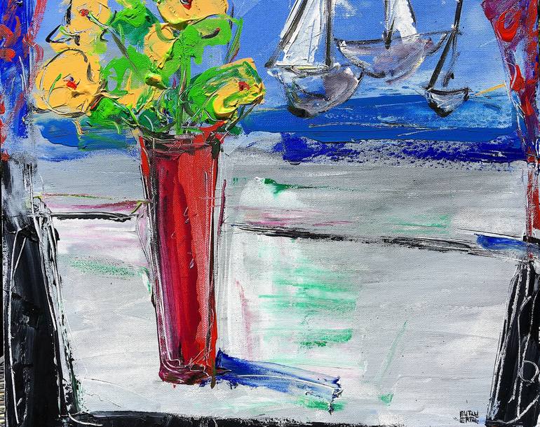 Original Expressionism Still Life Painting by Mutlu Ertac