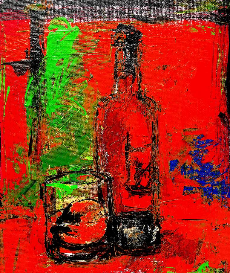 Original Expressionism Food & Drink Painting by Mutlu Ertac