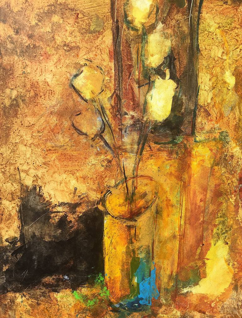 Original Expressionism Still Life Painting by Mutlu Ertac