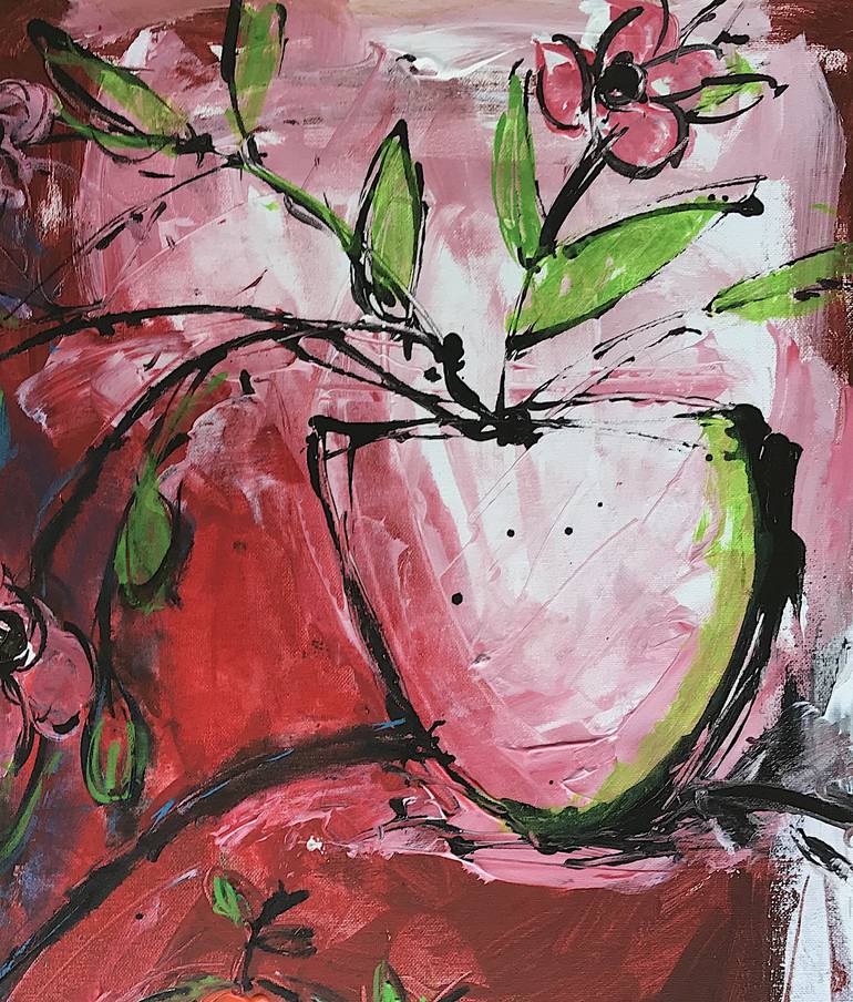 Original Expressionism Still Life Painting by Mutlu Ertac