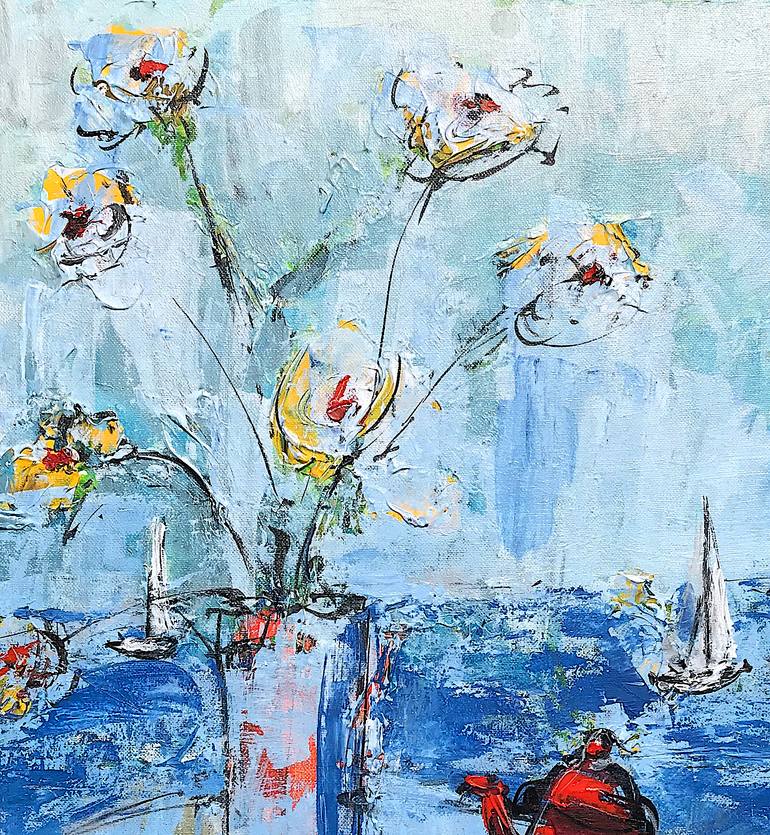 Original Expressionism Boat Painting by Mutlu Ertac