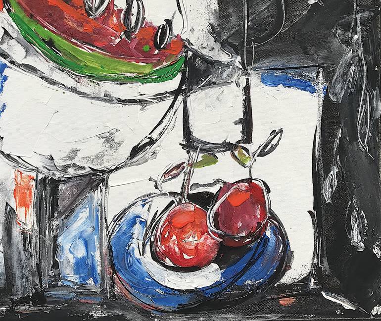 Original Expressionism Still Life Painting by Mutlu Ertac