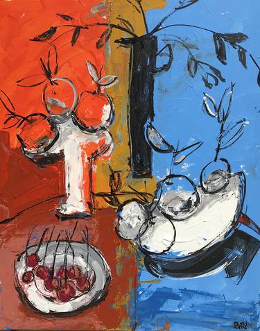 Original Expressionism Still Life Paintings by Mutlu Ertac