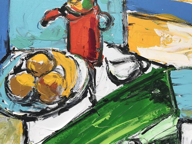 Original Cubism Food & Drink Painting by Mutlu Ertac