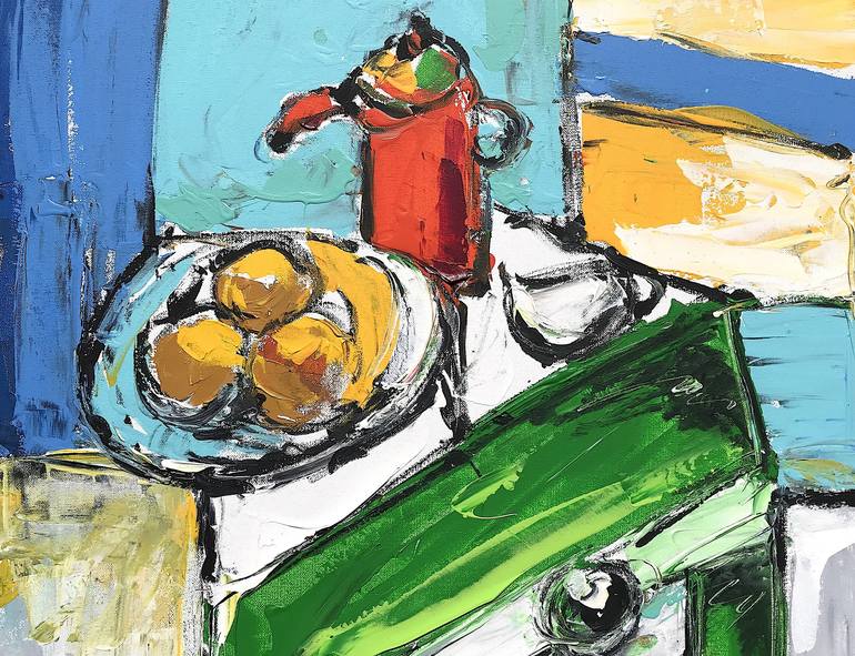 Original Cubism Food & Drink Painting by Mutlu Ertac