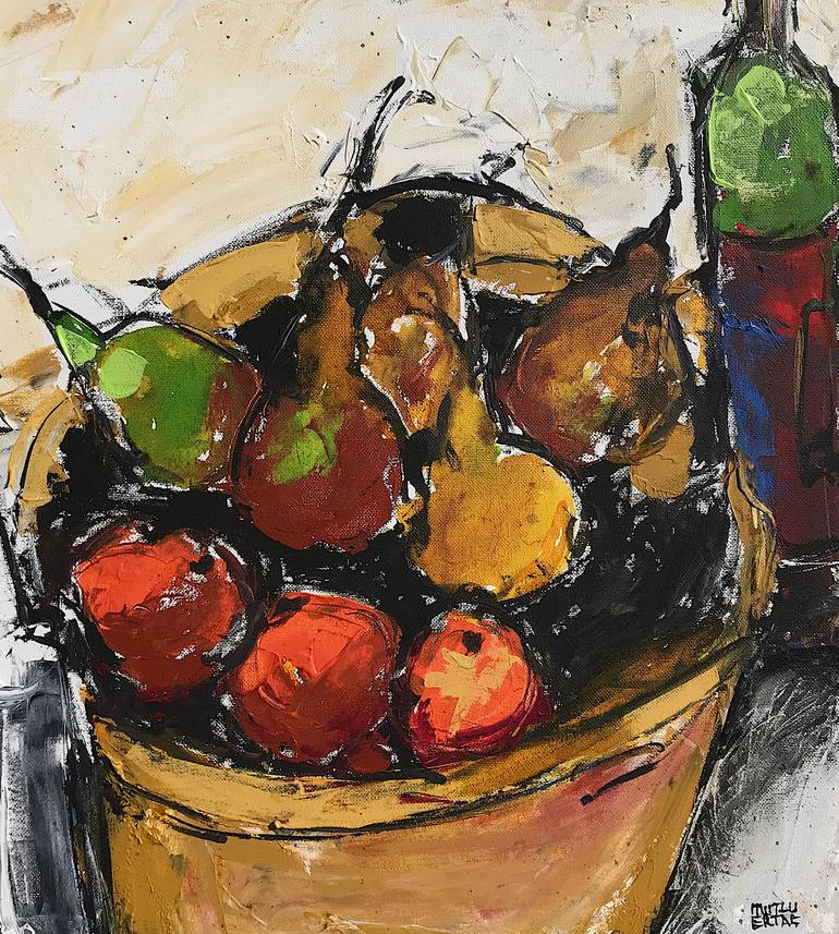 Original Food & Drink Painting by Mutlu Ertac