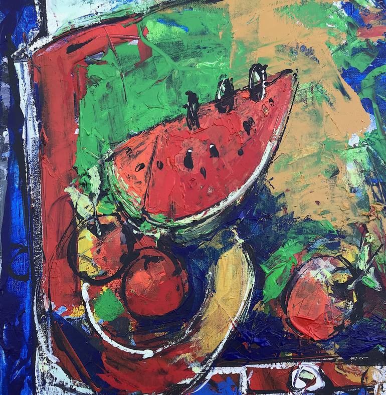 Original Expressionism Still Life Painting by Mutlu Ertac