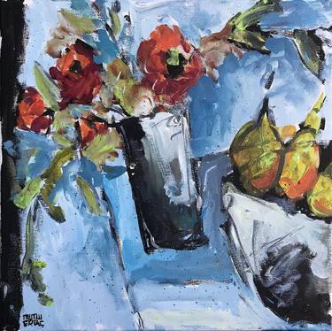 Original Impressionism Still Life Paintings by Mutlu Ertac