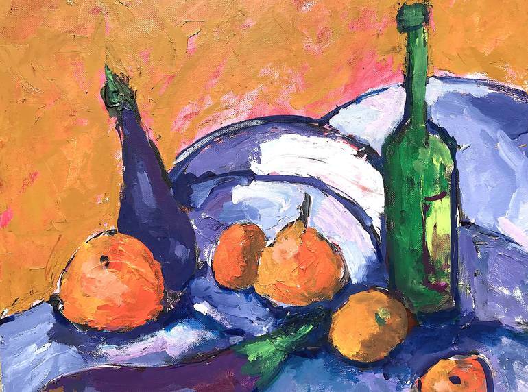 Original Impressionism Food & Drink Painting by Mutlu Ertac