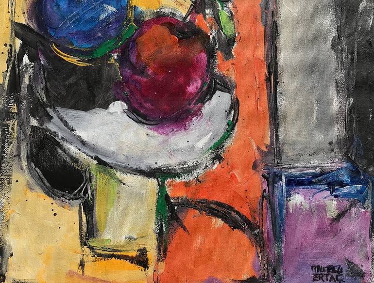 Original Expressionism Still Life Painting by Mutlu Ertac