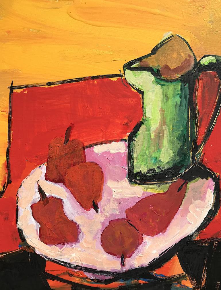 Original Impressionism Still Life Painting by Mutlu Ertac