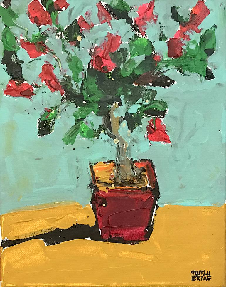 Original Expressionism Botanic Painting by Mutlu Ertac