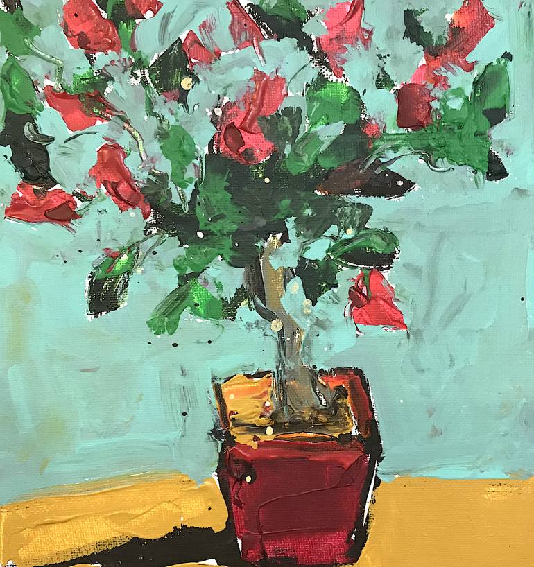 Original Expressionism Botanic Painting by Mutlu Ertac