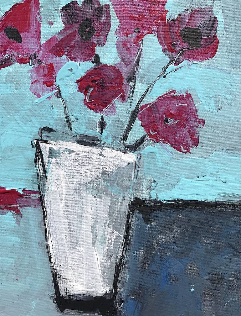 Original Expressionism Still Life Painting by Mutlu Ertac