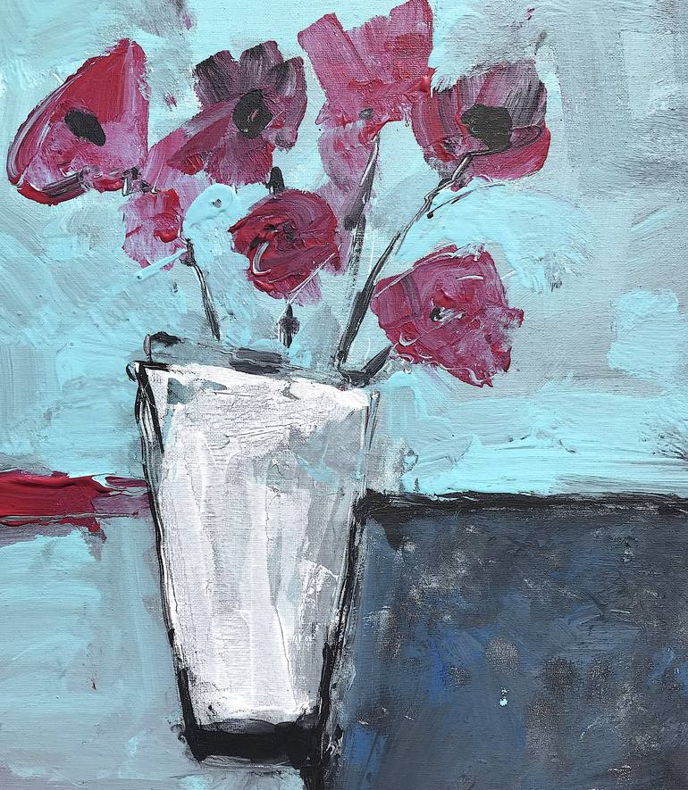 Original Expressionism Still Life Painting by Mutlu Ertac