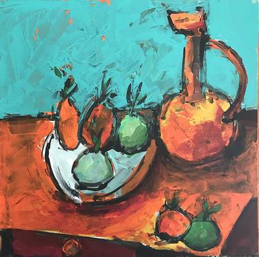 Jug and Fruits on Table thumb