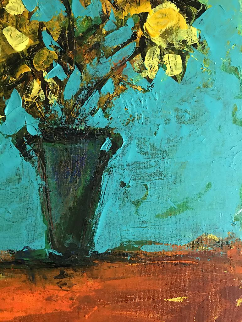 Original Expressionism Still Life Painting by Mutlu Ertac