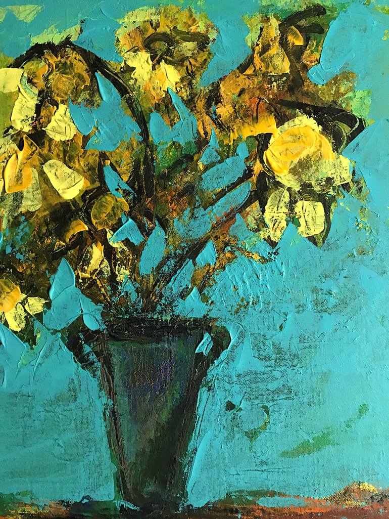 Original Expressionism Still Life Painting by Mutlu Ertac